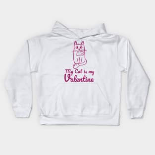 My Cat is my Valentine Kids Hoodie